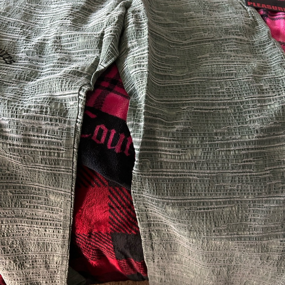 Pleasures green and cream pants